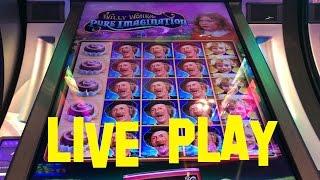 Willy Wonka Pure Imagination Live Play at max bet $5.00 WMS Slot Machine