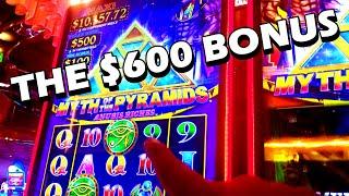 THE $600 DOLLAR BONUS!!! * MYTH OF THE PYRAMIDS!! -- New Las Vegas Casino Konami Slot Machine