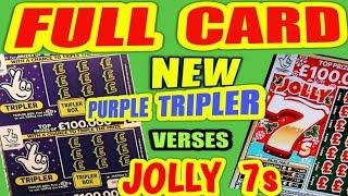 NEW "PURPLE TRIPLER ".Vs. "JOLLY 7s"..AMAZING SCRATCHCARD GAME.....WHO WILL COME OUT ON TOP