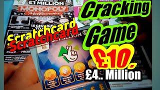 •Cracking Scratchcard game•with.Both MONOPOLY'S cards•‍•️£4.Million(£10)•‍•️& More?•
