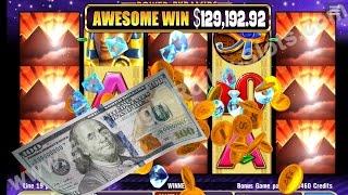 •Epic Jackpot $129,000 Bonus Win! $100 Slot 10Grand Bet Handpay Power Pyramid Magic Casino Slot • Si