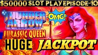 BIG Handpay Jackpot On New THUNDER ARROW Jurassic Queen Konami Slot Machine| SEASON 6 | EPISODE #10