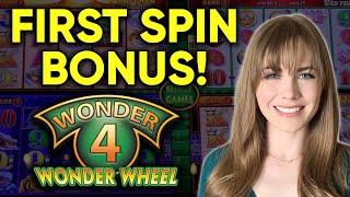 FIRST SPIN BONUS! BIG BONUS WIN! Wonder 4 Slot Machine!