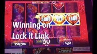 Winning on Lock it Link Slot Machine