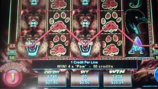 Roaming Reels Slot Machine Bonus - 8 Free Games with Stacked Lion Wilds, Nice Win