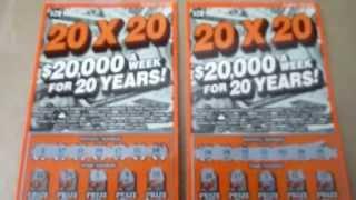 TWO $20 20X20 Instant Lottery Tickets to celebrate 2 MILLION VIEWS