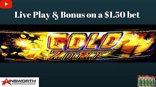 (First Attempt ) Ainsworth - Gold Zone : Live Play & Bonus on a $1.50 bet