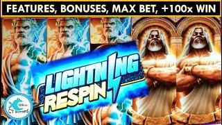BIG WIN! Zeus and Kronos Slot Machines! Multiple Bonuses and Respin Features!