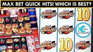 •QUICK HITS SLOT MACHINES! MAX BET!•3 Different Bonuses - WHICH WAS BIGGEST?