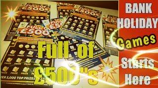 •Bank holiday Wow!•.......All...•.FULL of 500's•Scratchcards..•its a Humdinger!!..•..