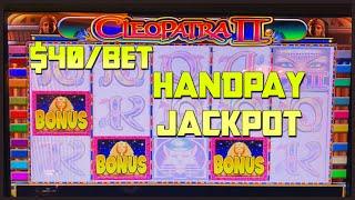 HIGH LIMIT Cleopatra Ⅱ HANDPAY JACKPOT $40 Bonus Round ⋆ Slots ⋆️Dragon Link Autumn Moon Slot Machin