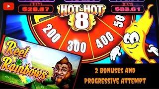 WMS - Hot Hot 8 ( Reel Rainbows ): 2 Bonuses & Progressive Bonus