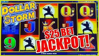 HIGH LIMIT Dollar Storm Ninja Moon HANDPAY JACKPOT ⋆ Slots ⋆️$25 Bonus Round Slot Machine Casino