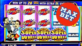 Quick HIT Super Wheel MAX BET bonus Brings a HUGE WIN!