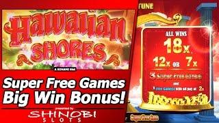 Hawaiian Shores Slot - Super Free Games and Big Win Bonus in New Konami slot