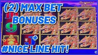 HIGH LIMIT Lightning Link Dragon's Riches (2) $25 Max Bet Bonus Rounds Slot Machine Casino