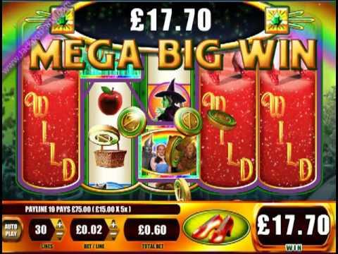 £345 MEGA BIG WIN (575 X STAKE) THE WIZARD OF OZ Ruby Slippers™ AT JACKPOT PARTY