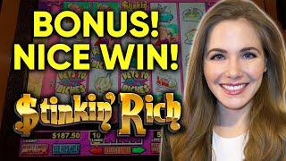 BIG Line Hits For The Win! Stinkin Rich Slot Machine! BONUS!