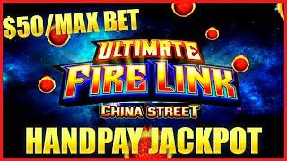 HIGH LIMIT Ultimate Fire Link China Street HANDPAY JACKPOT ⋆ Slots ⋆$50 MAX BET Bonus Round Slot Mac