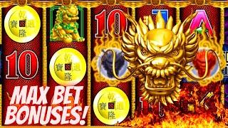 5 Dragons Deluxe Slot Machine MAX BET BONUSES - Great Session With FREE PLAY | Live Slot Play