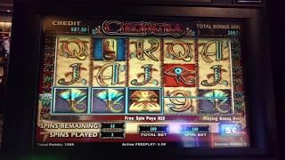 5c denom Cleopatra Free spins slot machine IGT Nice win