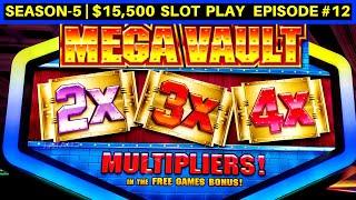 MEGA VAULT Slot Machine Live Play & Bonus Won | Season-5 | EPISODE #12