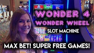Taking a GAMBLE on Max Bet Wonder 4 Wonder Wheel! Slot Machine SUPER Free Games!!!