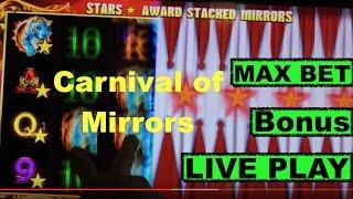 BIG WIN!!! LIVE PLAY and Bonuses on Carnival of Mirrors Slot Machine