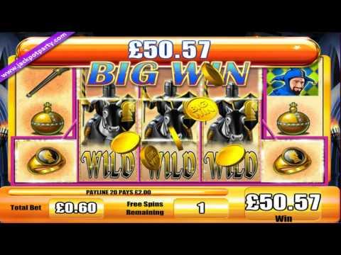 £108.40 SUPER BIG WIN (180 X STAKE) BLACK KNIGHT™  BIG WIN ONLINE SLOTS AT JACKPOT PARTY