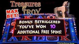 MAX BET! - Treasures of Troy - Slot Machine Bonus
