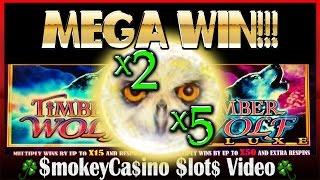 $$- TIMBERWOLF LEGENDS Slot Machine -Retrigger MEGA WIN x2 x5 -$$