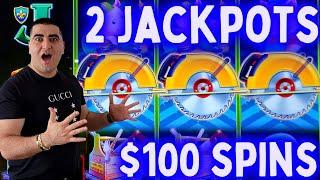 $100 Spin JACKPOTS On HUFF N MORE PUFF Slot Machine ! PART-1