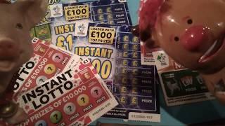 Scratchcard Friday game...£250,000 Red..Instant £100...Monopoly..£20,000 Green..Full £500's