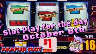 October 8th⋆ Slots ⋆ NON STOP! SLOT PLAY FOR THE DAY⋆ Slots ⋆Great Profit 9 Lines Slots 2x3x4x5x Times Pay 赤富士スロット