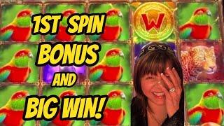 WOW! 1st spin-2nd spin & Big Win Bonuses. I love Jungle Tower!