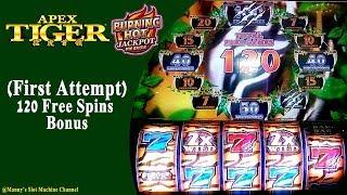 • ( First Attempt ) Apex Tiger by Aruze 120 free spin Bonus at Viejas Casino Alpine,CA •