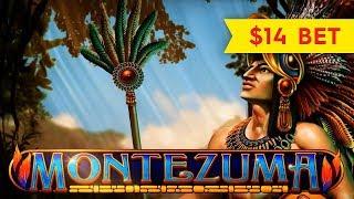 Montezuma Slot - NICE RETRIGGER BONUS - $14 Max Bet!