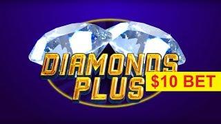 Diamonds Plus Slot - $10 Max Bet - NICE BONUS Session!