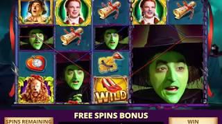 WIZARD OF OZ: WONDERFUL LAND OF OZ Video Slot Game with a WITCH'S CASTLE FREE SPIN  BONUS