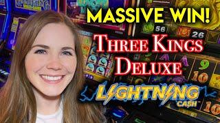 Very Lucky BIG BONUS Wins! High Limit Lightning Cash Slot Machine!!
