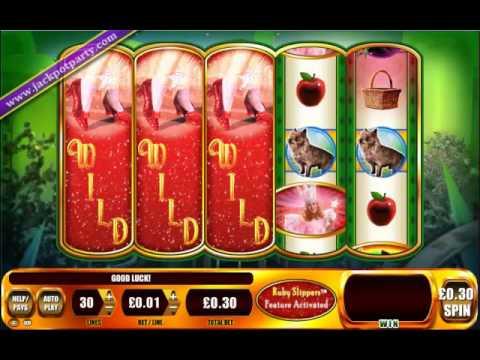 £140.00 BIG WIN (466 X STAKE) WIZARD OF OZ RUBY SLIPPERS ™ BIG WIN SLOTS AT JACKPOT PARTY