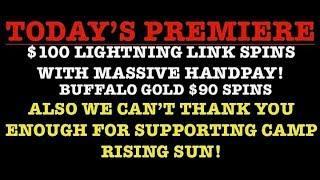 MASSIVE HANDPAY $100 LIGHTNING CASH HIGH STAKES •️LOCK IT LINK HOLD ONTO YOUR HAT •️$90 BUFFALO GOLD