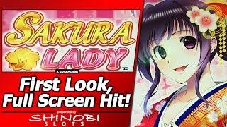 Sakura Lady Slot - Full-Screen Super Big Win, First Look/Live Play in New Konami game