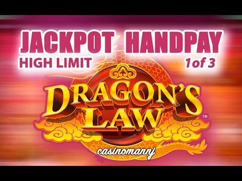 **JACKPOT HANDPAY** DRAGON'S LAW SLOT - 1 of 3 -  HUGE WIN! - Slot Machine Bonus