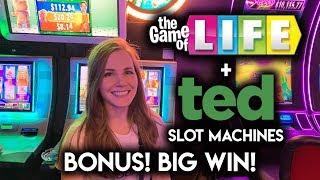 BIG WIN!! Ted Slot Machine! Getting the BONUS right away on Game of Life!