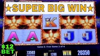 •SUPER BIG WIN•Fire Light Slot Machine $12 Max Bet Bonuses & HUGE WIN !  Live Slot Play(Aristocrat )