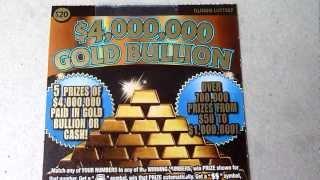 Scratchcard - WINNER - $4,000,000 Gold Bullion Ticket - Illinois Lottery $20 Scratch-off ticket