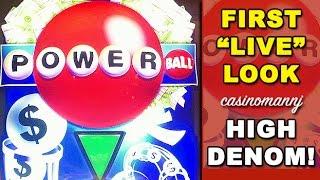 Powerball Slot *HIGH DENOM.* - First "LIVE" Look - Slot Machine Bonus
