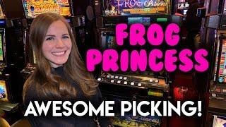 Awesome Picking! BIG BONUS WIN! Frog Princess Slot Machine!!
