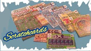 EXCITING Scratchcard Game" MONOPOLY "WONDERLINES"MONEY SPINNER"RUBY 7s DOUBLER"BINGO"5X CASH"WIN £50